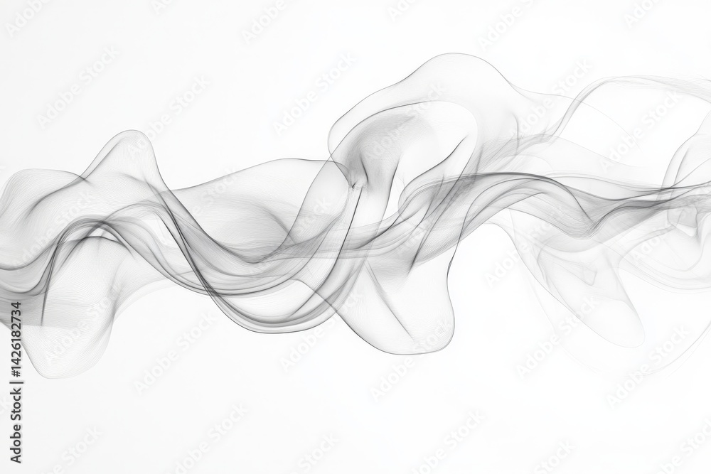 Aufkleber Abstract flowing smoke pattern creating a sense of movement and elegance in minimalistic design