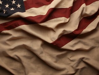 US Flag Ripples Close Up