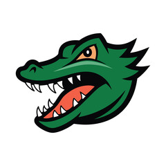 crocodile head mascot logo vector art illustration