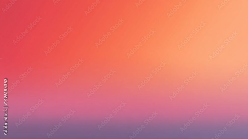 Poster Smooth gradient background transitioning from coral to purple hues, ideal as a backdrop for websites, presentations or design projects, offering a calm and serene aesthetic