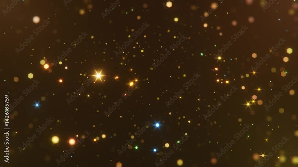 Wall mural star rain. abstract motion background shining colorful particles. shimmering glittering particles wi