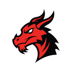 dragon head mascot logo vector art illustration 