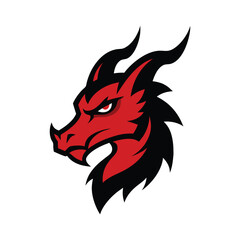 dragon head mascot logo vector art illustration 