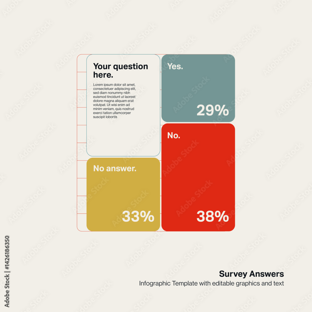 Wall mural business survey results presentation infographic vector template. presentation layout for web use. e