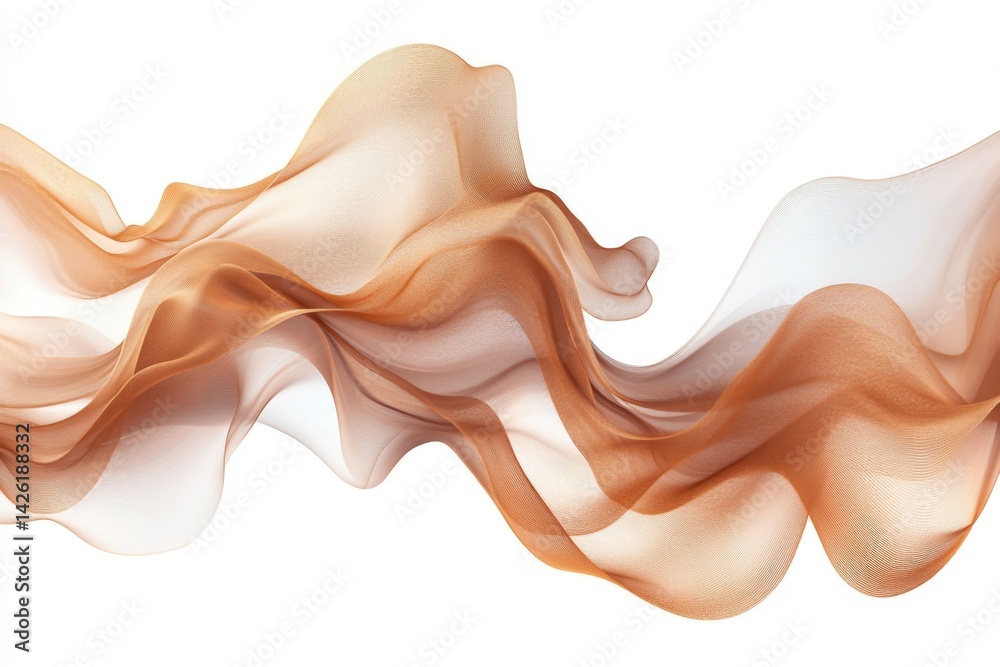 Poster Flowing fabric in soft tones creates a harmonious blend of textures and colors in a creative abstract design