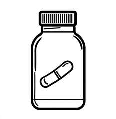 Fototapeta premium Pill bottle, medicine, healthcare, white background, medical illustration