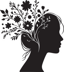 Creative Bloom: Nature Emerging from Her Head