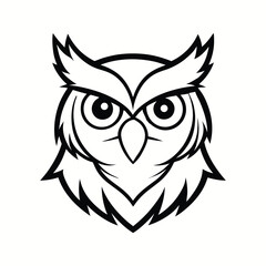 owl head mascot logo vector art illustration