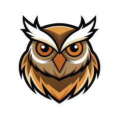 owl head mascot logo vector art illustration