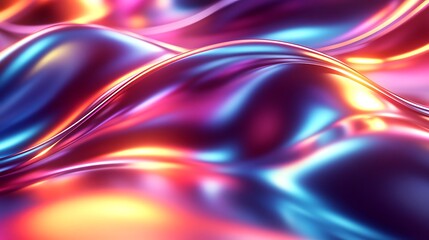 Naklejka premium Vibrant, fluid abstract design with iridescent hues.