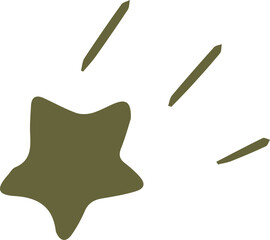 流れ星の手描きアイコンイラスト