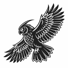 bird, eagle, vector, illustration, animal, cartoon, head, nature, wild, tattoo, hawk, wildlife, black, feather, symbol, raven, beak, drawing, art, animals, logo, design, flying, crow, falcon