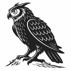 bird, eagle, vector, illustration, animal, cartoon, head, nature, wild, tattoo, hawk, wildlife, black, feather, symbol, raven, beak, drawing, art, animals, logo, design, flying, crow, falcon