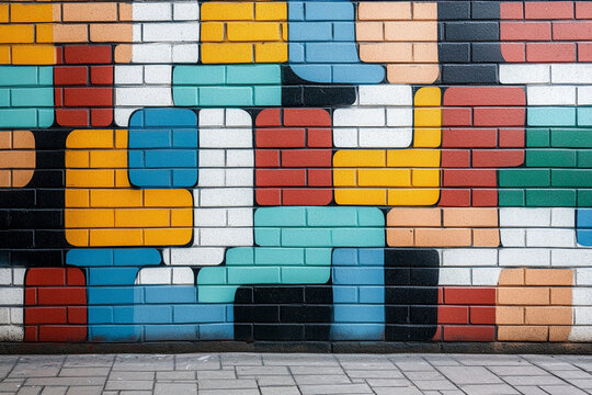 Colorful graffiti wall with vibrant street art, perfect for youth culture or fashion products, edgy and creative background 