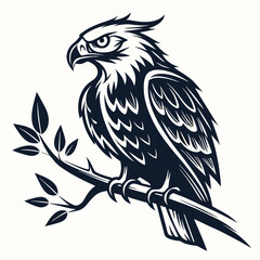bird, eagle, vector, illustration, animal, cartoon, head, nature, wild, tattoo, hawk, wildlife, black, feather, symbol, raven, beak, drawing, art, animals, logo, design, flying, crow, falcon