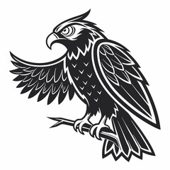 bird, eagle, vector, illustration, animal, cartoon, head, nature, wild, tattoo, hawk, wildlife, black, feather, symbol, raven, beak, drawing, art, animals, logo, design, flying, crow, falcon