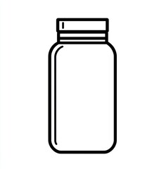 Empty glass jar on white background, storage