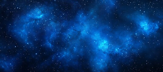 Naklejka premium Bold Cosmic Blue Abstract Background with Neon Geometric Elements Creating a Futuristic Digital Design