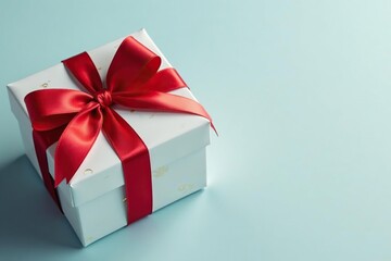 Elegant red ribbon tied gift boxes, gold accents, gift box, vector