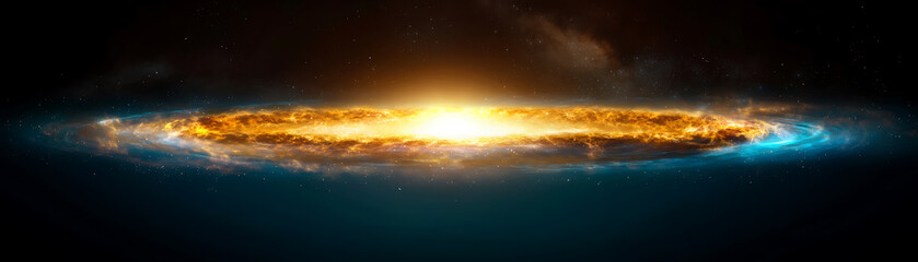 Fototapeta premium Celestial explosion captured in space cosmic landscape digital artwork vibrant universe wide-angle view of galaxy