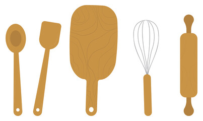 wooden kitchen utensils