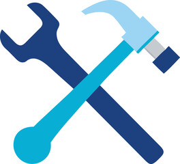 Tool icon, Hammer And Wrench Icon Vector.