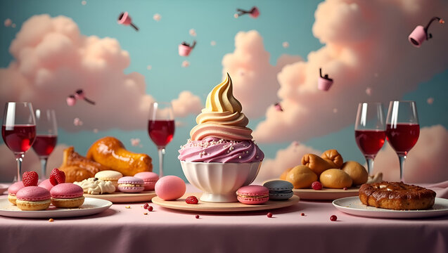 Ice cream faloda table