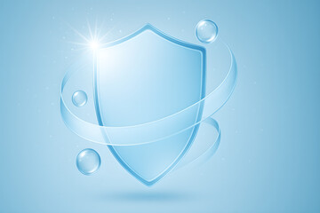 blue shield on a white background