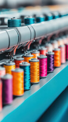 Sewing Production in a Bag Factory Industrial Workshop Photography Textile Environment Close-Up View Thread Details