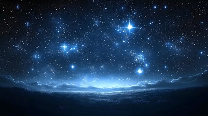 Fototapeta premium Celestial panorama of a starlit night sky.