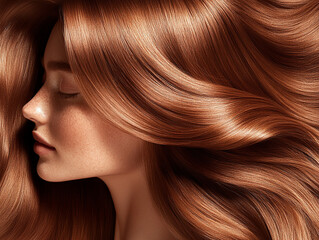 Naklejka premium Beautiful hair of a beauty, hairstyle advertising design