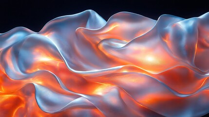 Fototapeta premium Fluid, luminous folds of shimmering fabric.