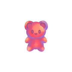 Cute pink gummy bears. Hand drawn style