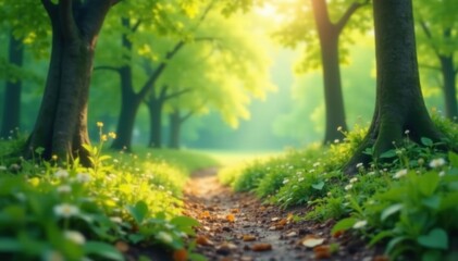 Fototapeta premium Abstract blurred nature scene, ideal for website backdrop, artistic, website, backdrop