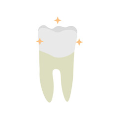 Clean tooth icon, dentistry, isolated on white background. Vector illustration 