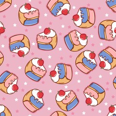 strawberry and blueberry cream pattern design