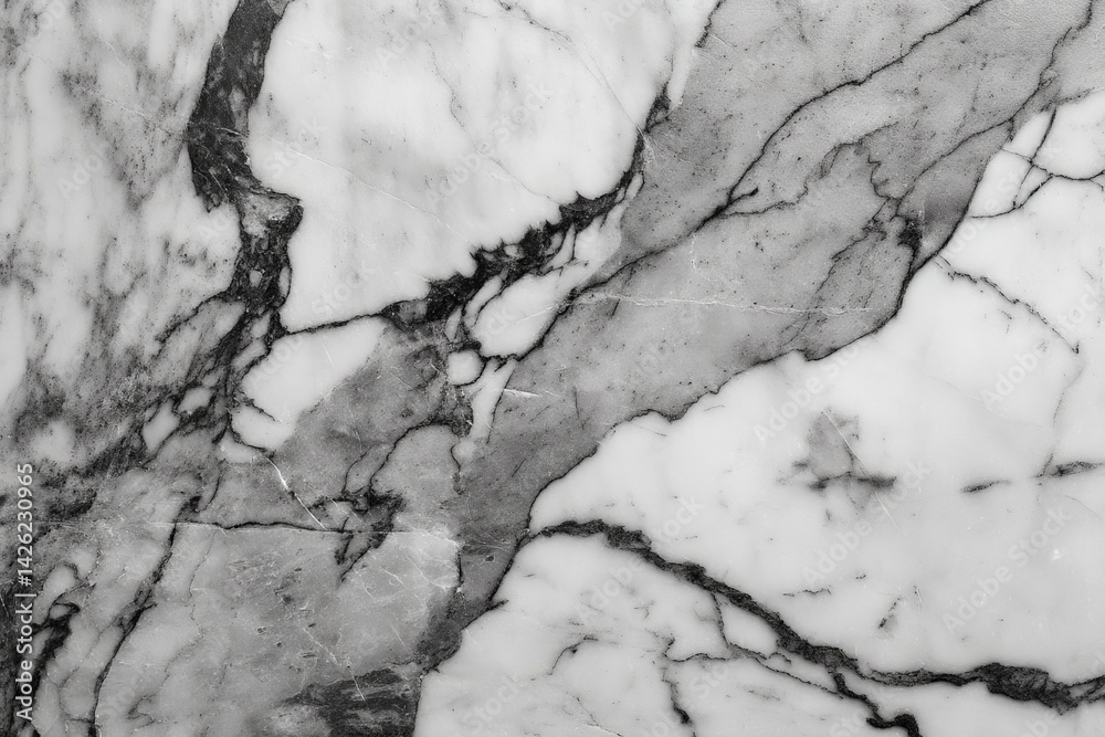 Poster Marble surface featuring intricate gray and white veining patterns in a contemporary setting