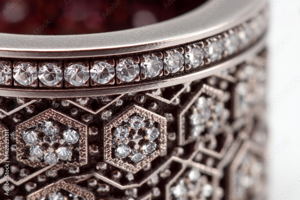 Aufkleber intricate metallic bracelet design featuring sparkling stones captured in close-up view