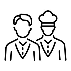A linear style icon of a hotel staff 
