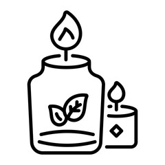 A linear style icon of spa scented candles 