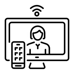 A linear style icon of a smart tv 