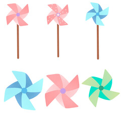 colorful pinwheel isolated on white background