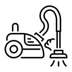 A linear style icon of a vacuum cleaner 
