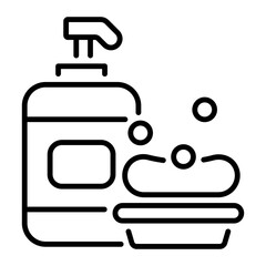 Hygienic soap icon in linear style 