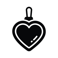 Easy to use glyph style icon of hanging heart ornament
