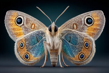 Colorful butterfly perched on a surface showcasing intricate wing patterns and details in natural light