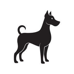 Dog silhouette on white background