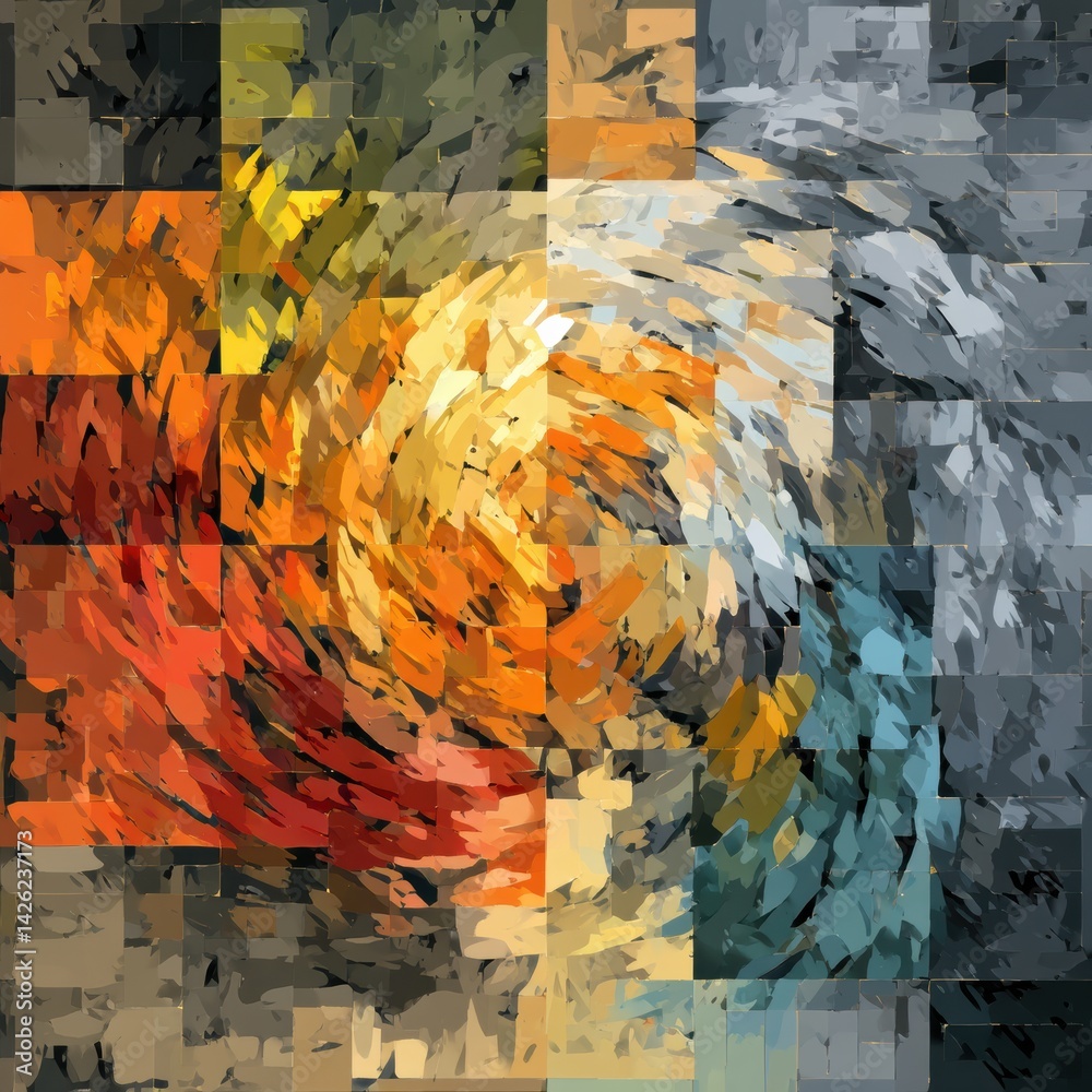 Leinwandbilder vibrant abstract swirl of colors creating dynamic motion and texture in a modern artistic style at a