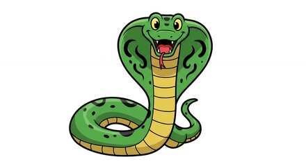 Fototapeta premium Cartoon cobra illustration for childrens media