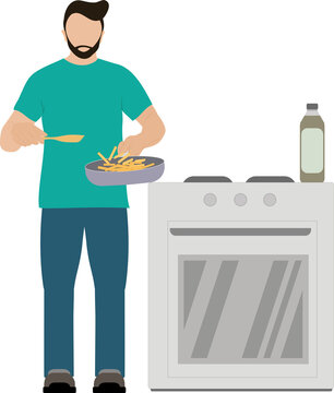 A man cooking at home